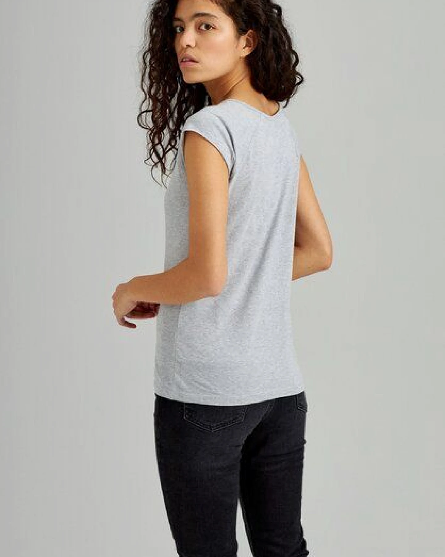 ThokkThokk Damen Cap Sleeve T-Shirt TT01 unifarben aus Bio-Baumwolle – Ansicht 4