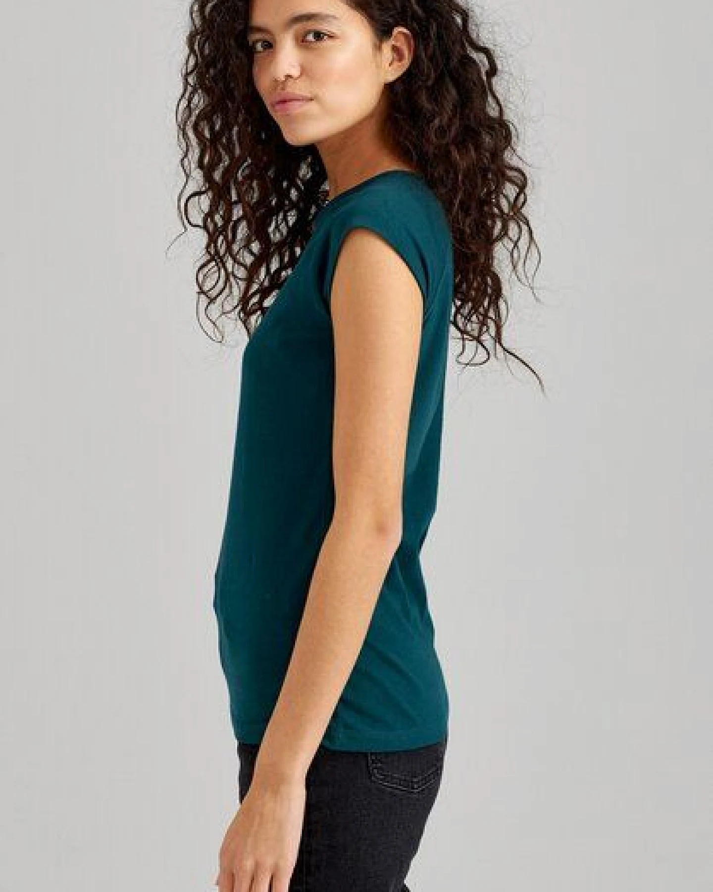 ThokkThokk Damen Cap Sleeve T-Shirt TT01 unifarben aus Bio-Baumwolle – Ansicht 3