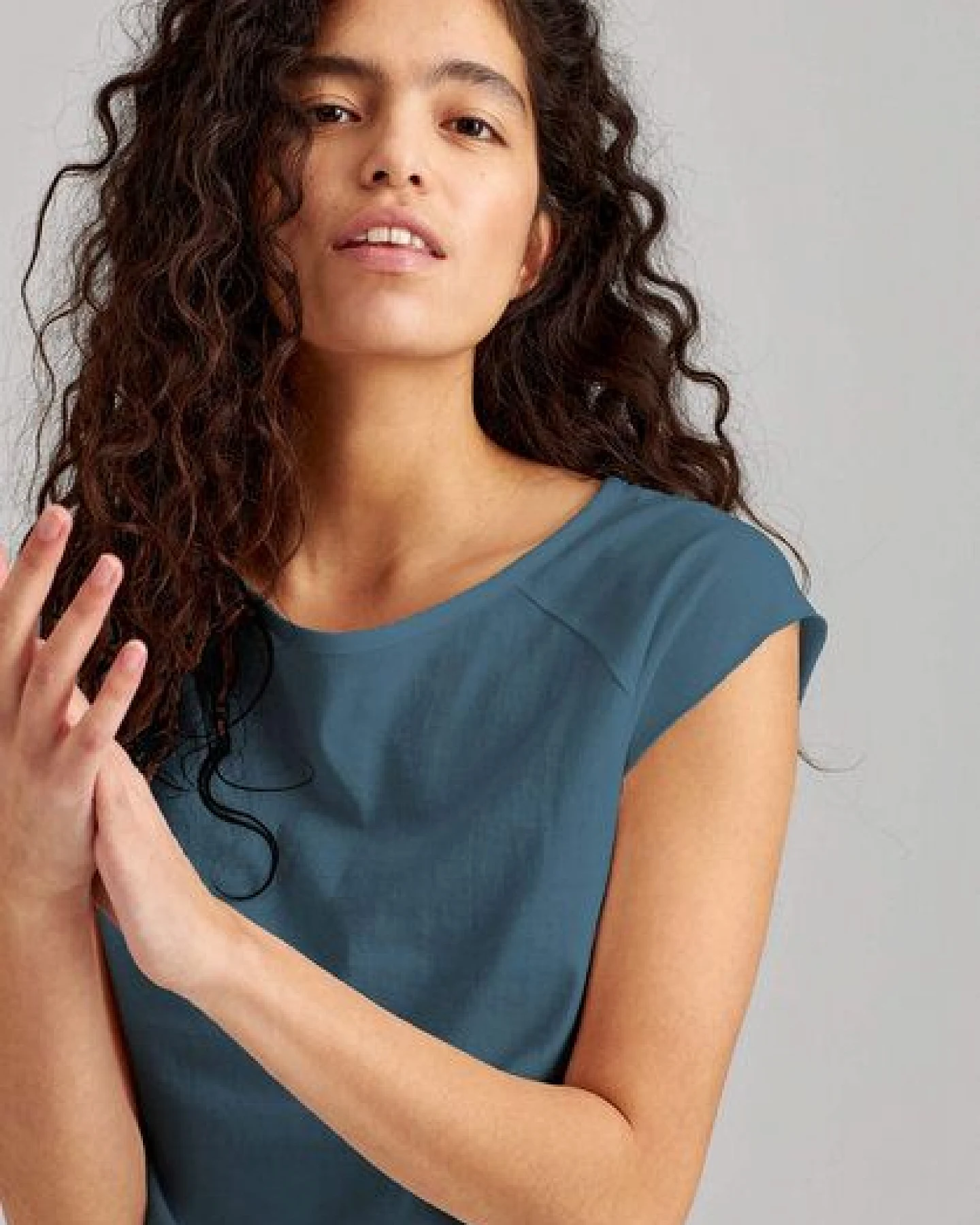 ThokkThokk Damen Cap Sleeve T-Shirt TT01 unifarben aus Bio-Baumwolle – Ansicht 3