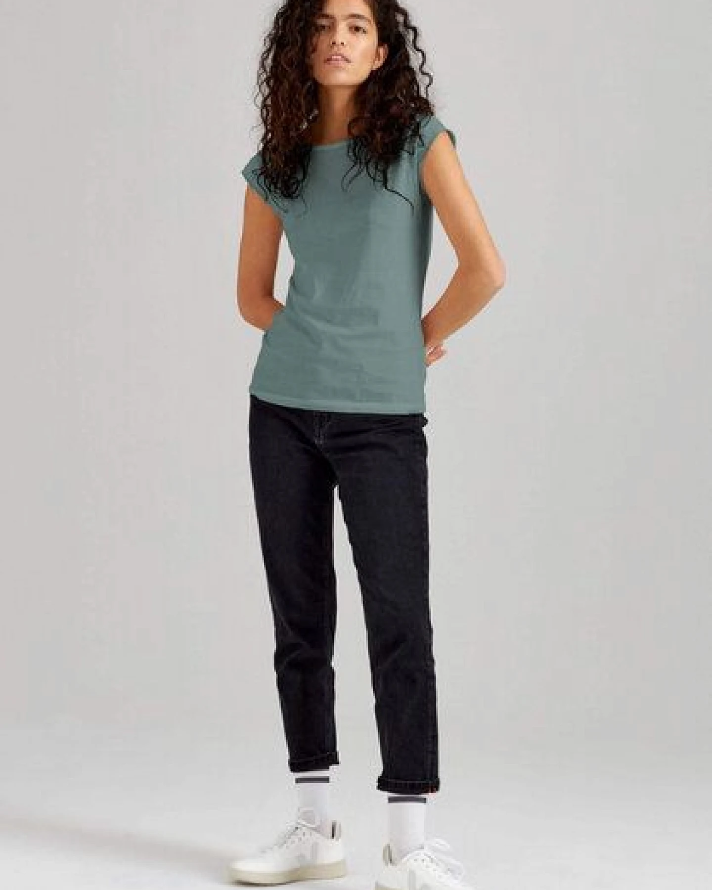 ThokkThokk Damen Cap Sleeve T-Shirt TT01 unifarben aus Bio-Baumwolle – Ansicht 4