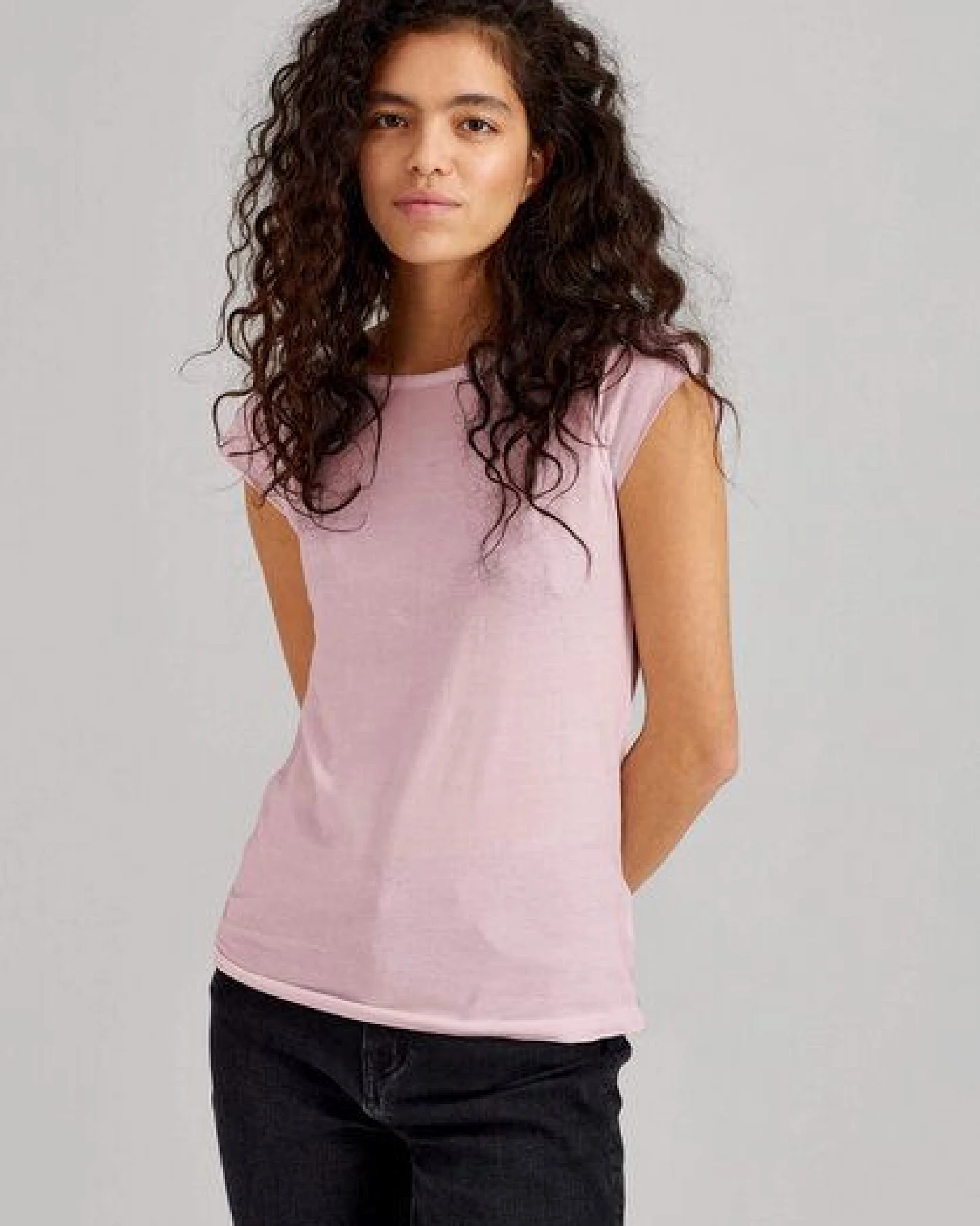 ThokkThokk Damen Cap Sleeve T-Shirt TT01 unifarben aus Bio-Baumwolle – Ansicht 3