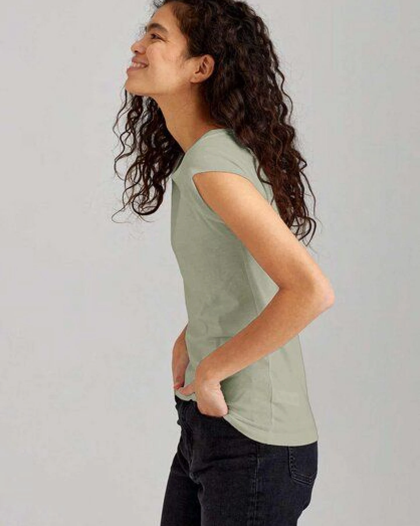 ThokkThokk Damen Cap Sleeve T-Shirt TT01 unifarben aus Bio-Baumwolle – Ansicht 3