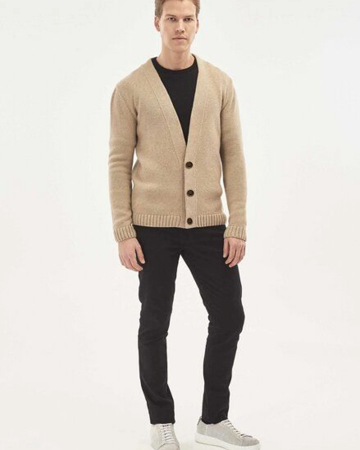 ORGANICATION Cardigan aus Bio-Merinowolle und Bio-Baumwolle mit Knopfleiste – Ansicht 2