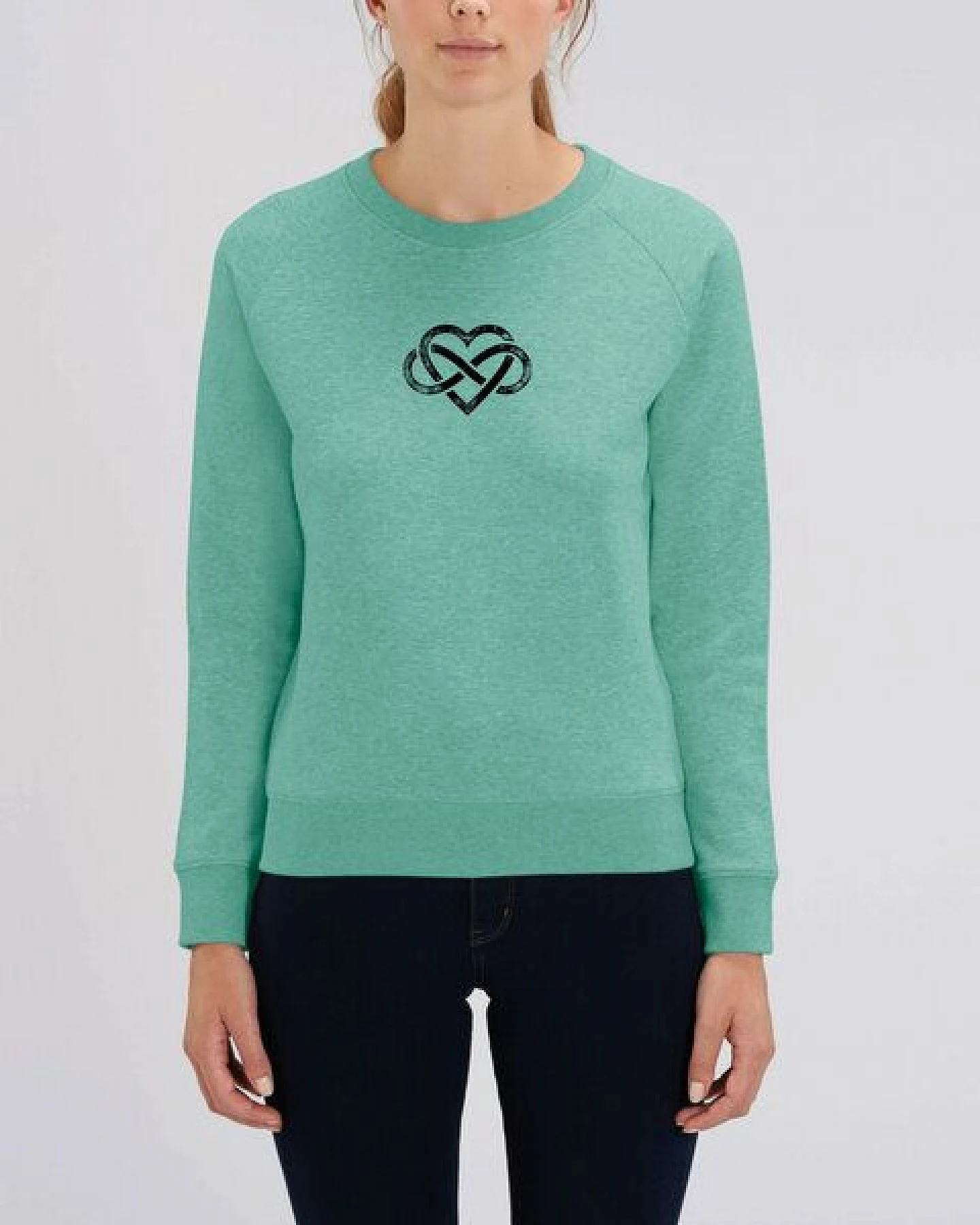 Human Family Bio Damen Rundhals Sweatshirt "Feel - Endless Love" - in 7 Farben – Ansicht 3