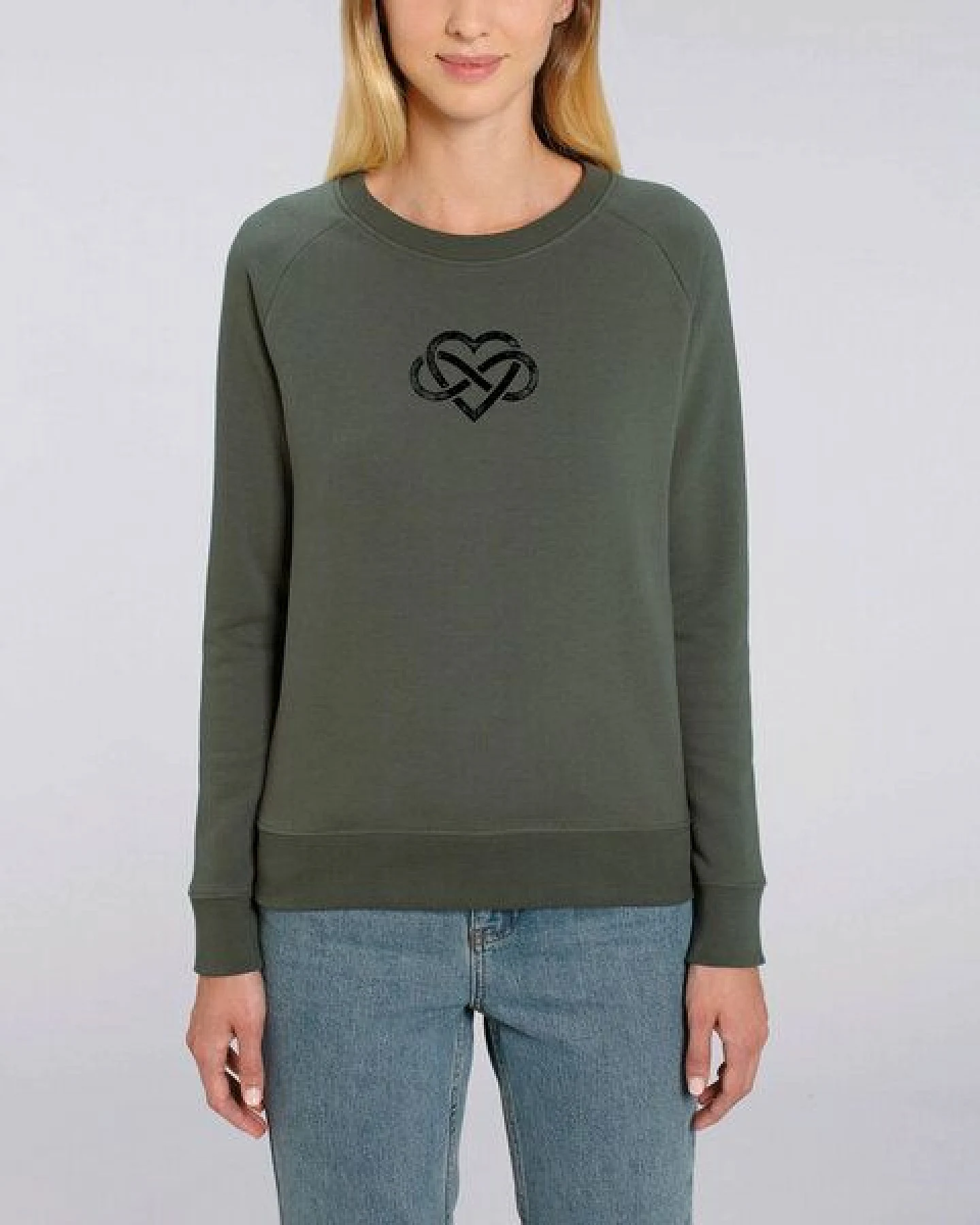 Human Family Bio Damen Rundhals Sweatshirt "Feel - Endless Love" - in 7 Farben – Ansicht 2