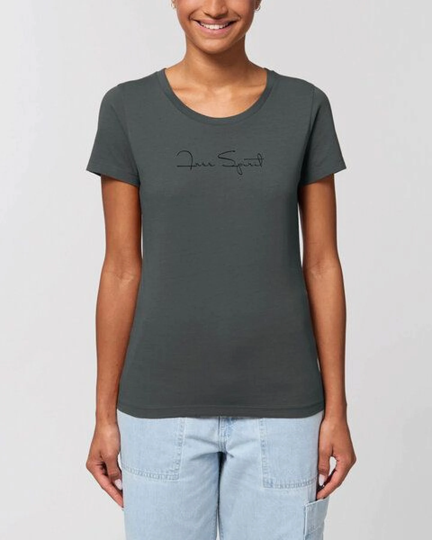 Human Family Bio Damen Rundhals T-Shirt "Amare - Free Spirit" – Ansicht 2