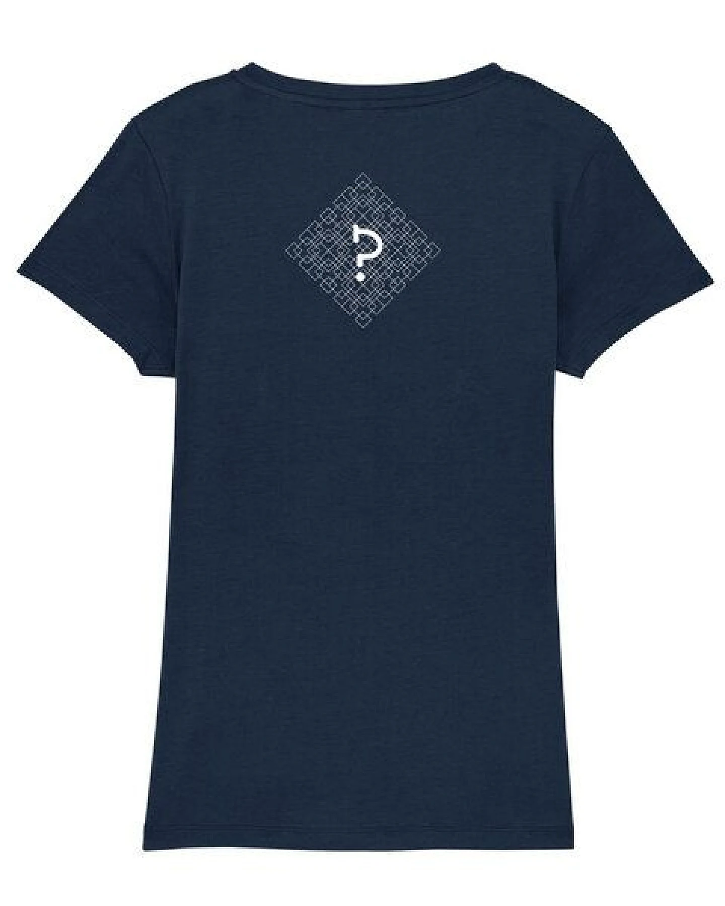 Human Family Bio Damen T-Shirt mit V-Ausschnitt "Evolution - Geo Questionmark" – Ansicht 3