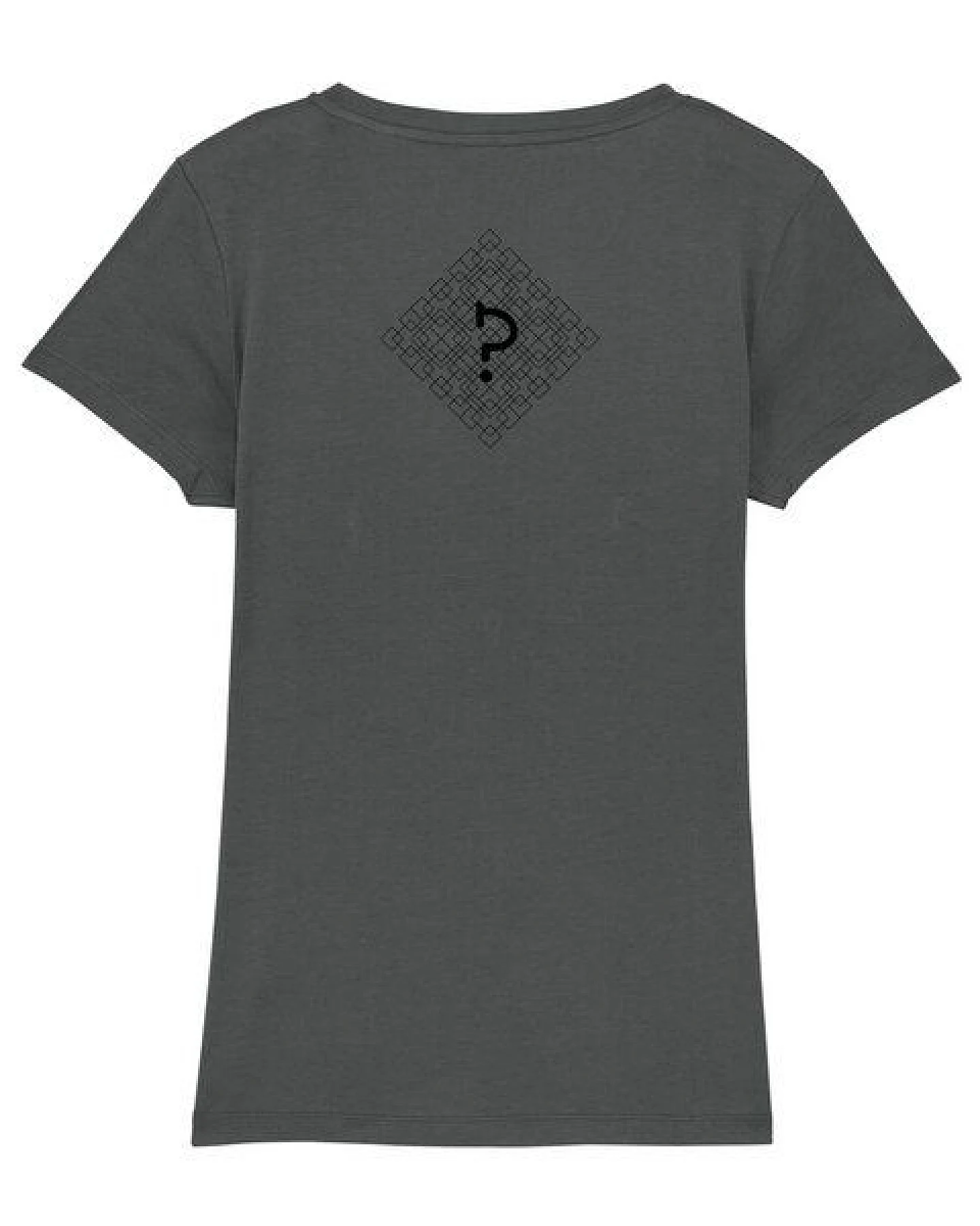Human Family Bio Damen T-Shirt mit V-Ausschnitt "Evolution - Geo Questionmark" – Ansicht 3