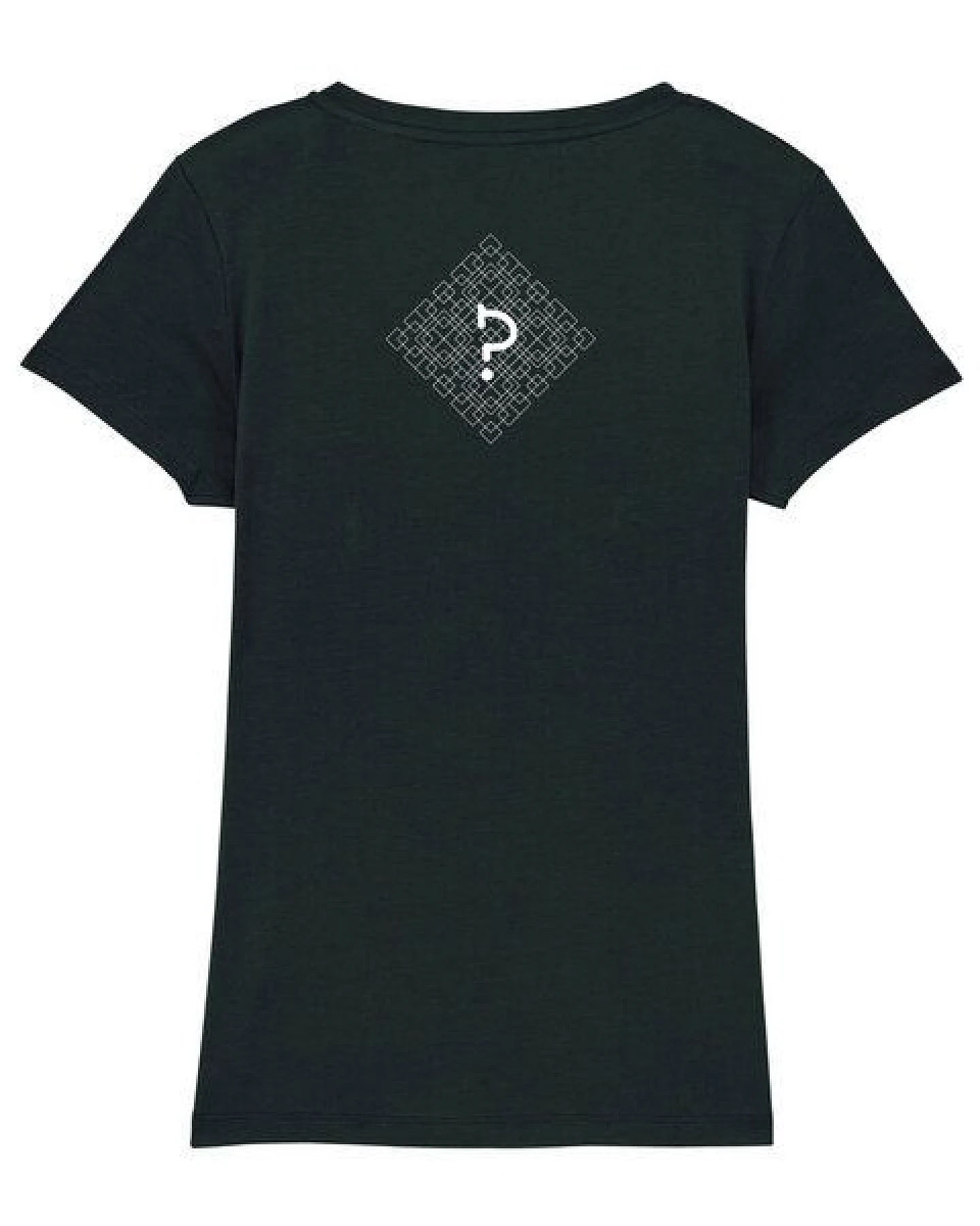 Human Family Bio Damen T-Shirt mit V-Ausschnitt "Evolution - Geo Questionmark" – Ansicht 2