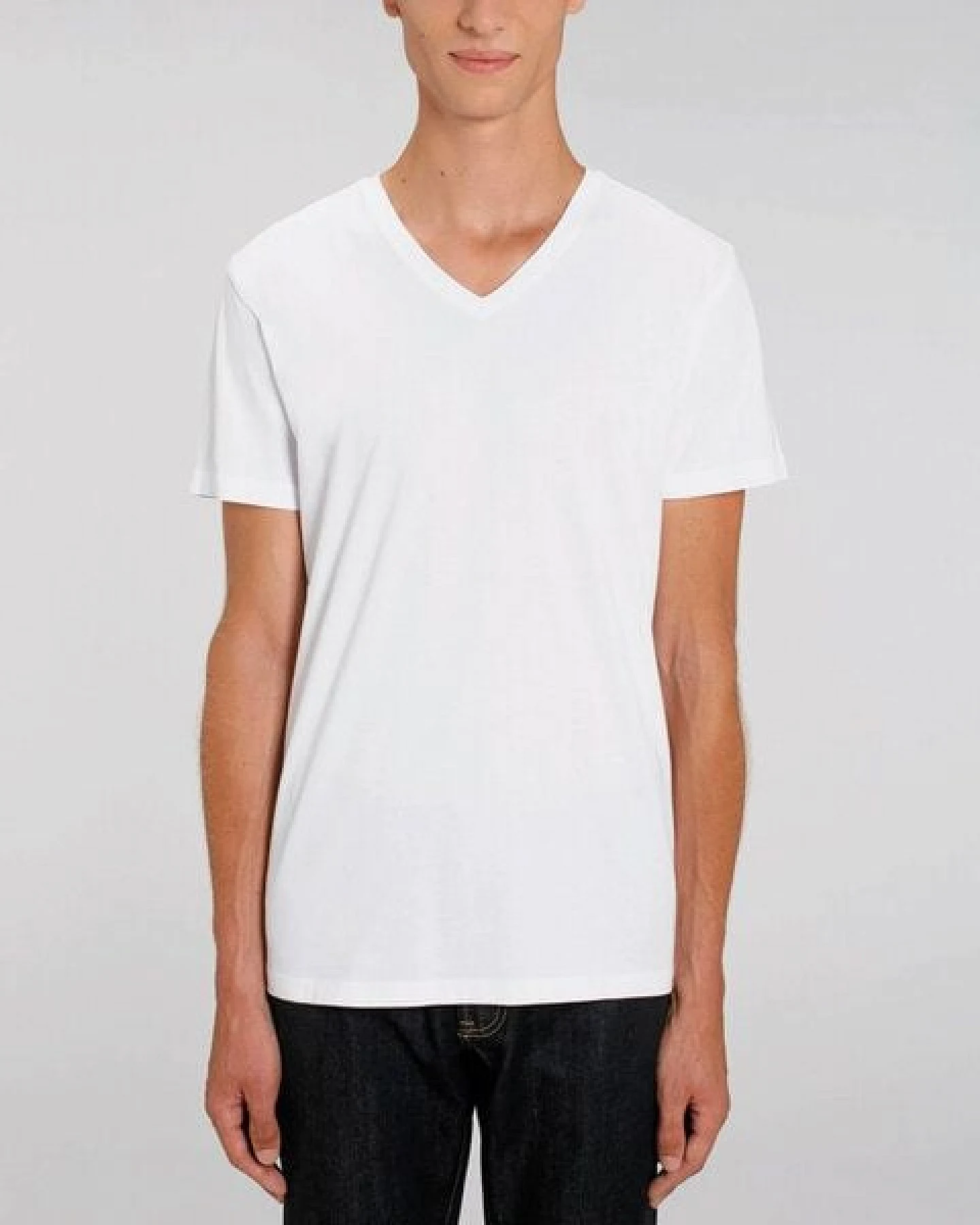 Human Family Bio Herren V-Neck T-Shirt "Geometric Questionmark" in 3 Farben – Ansicht 4