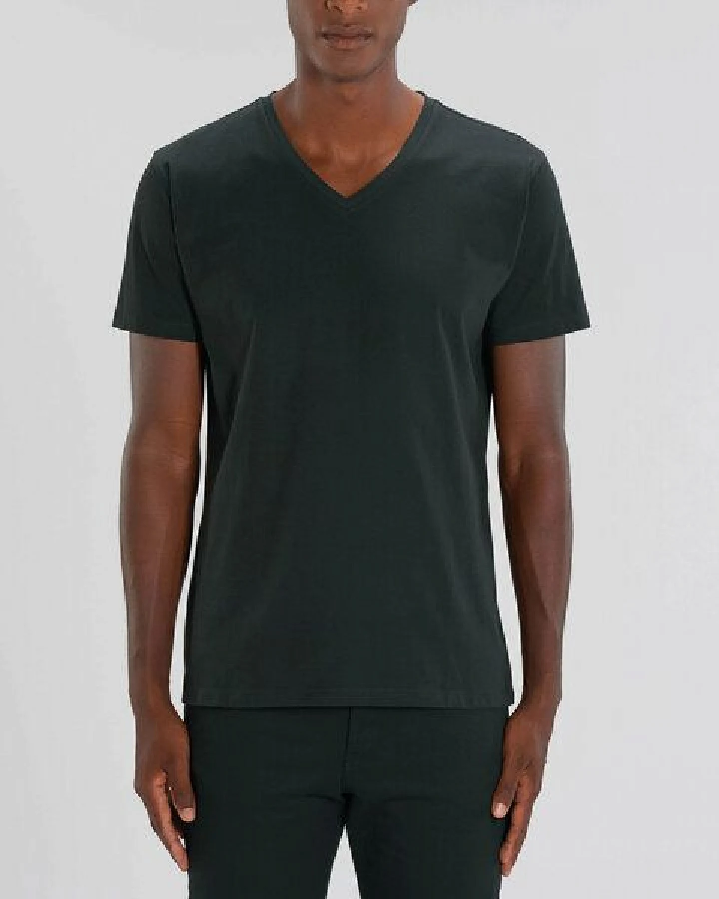 Human Family Bio Herren V-Neck T-Shirt "Geometric Questionmark" in 3 Farben – Ansicht 2