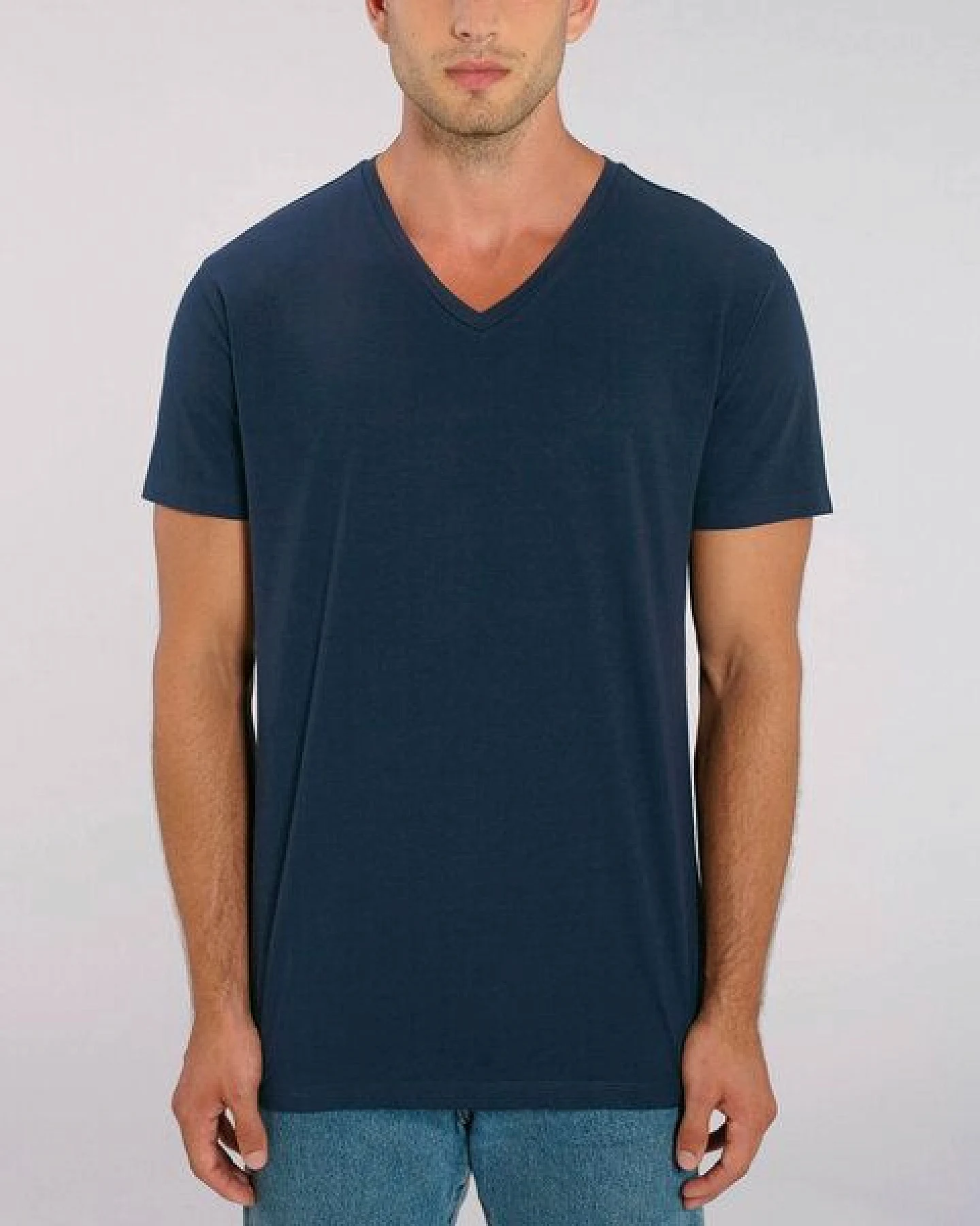 Human Family Bio Herren V-Neck T-Shirt "Geometric Questionmark" in 3 Farben – Ansicht 3