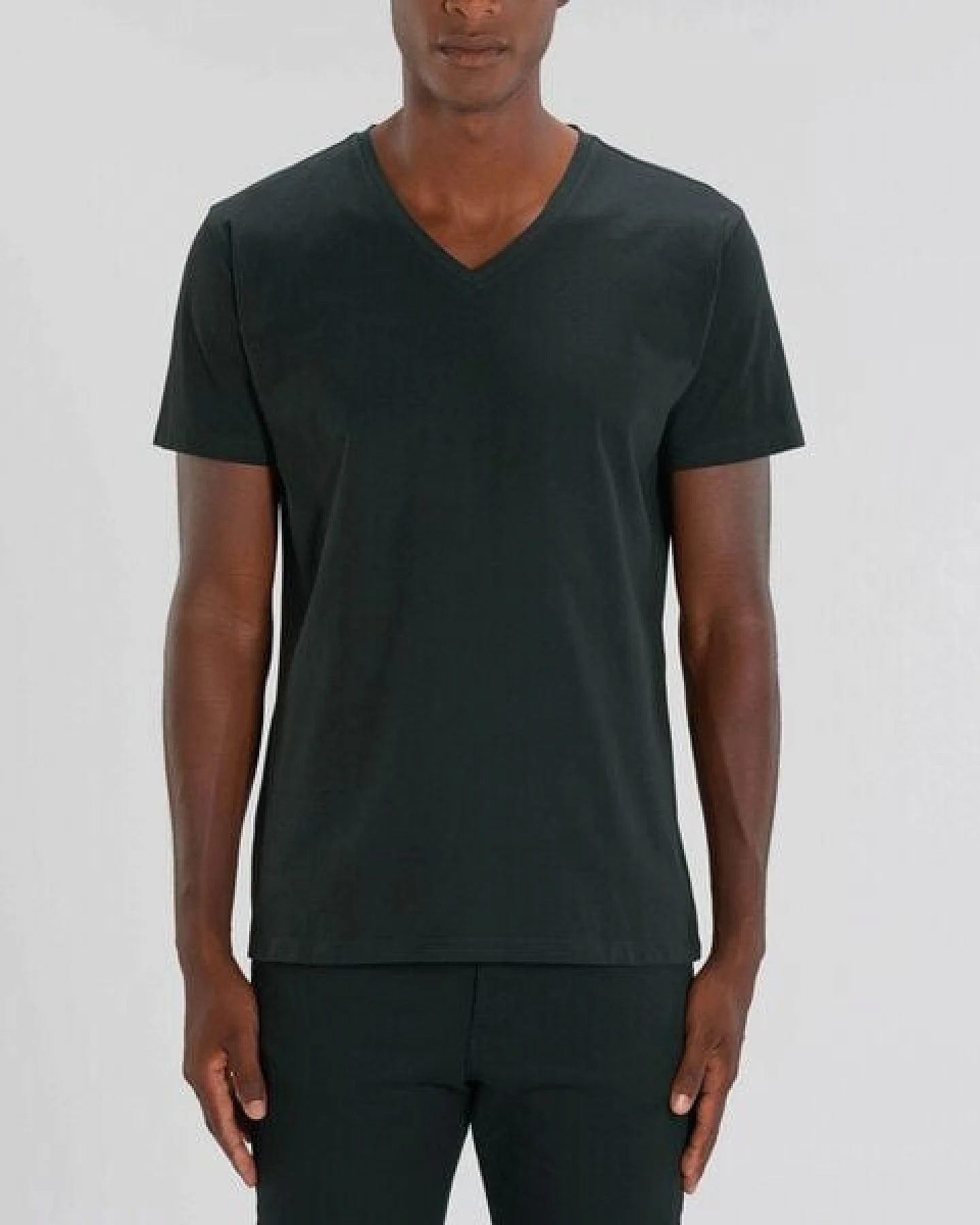 Human Family Bio Herren V-Neck T-Shirt "Geometric Questionmark" in 3 Farben – Ansicht 2