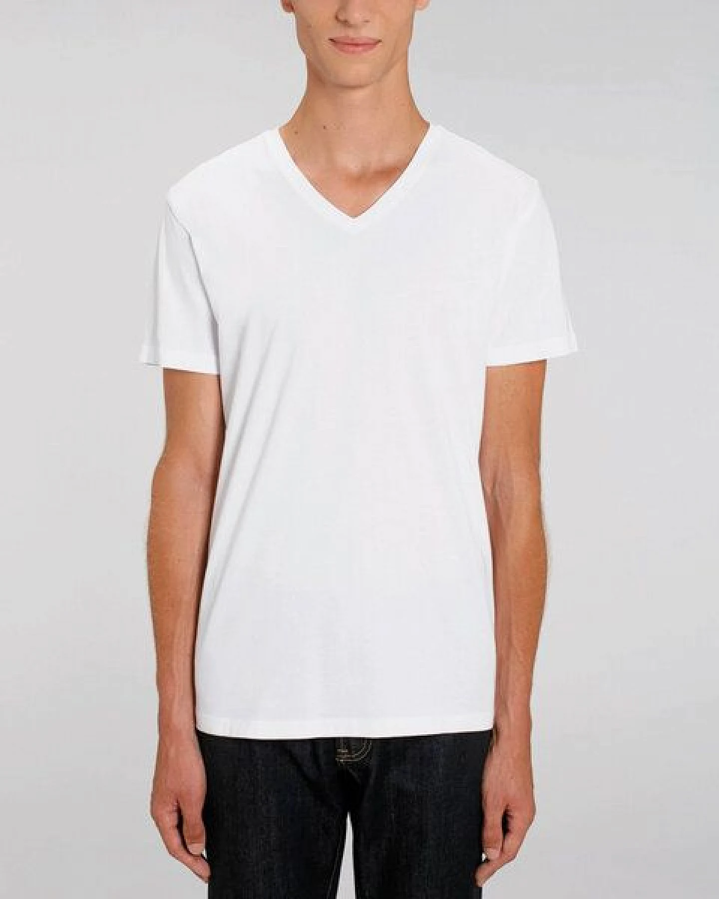Human Family Bio Herren V-Neck T-Shirt "Geometric Questionmark" in 3 Farben – Ansicht 4