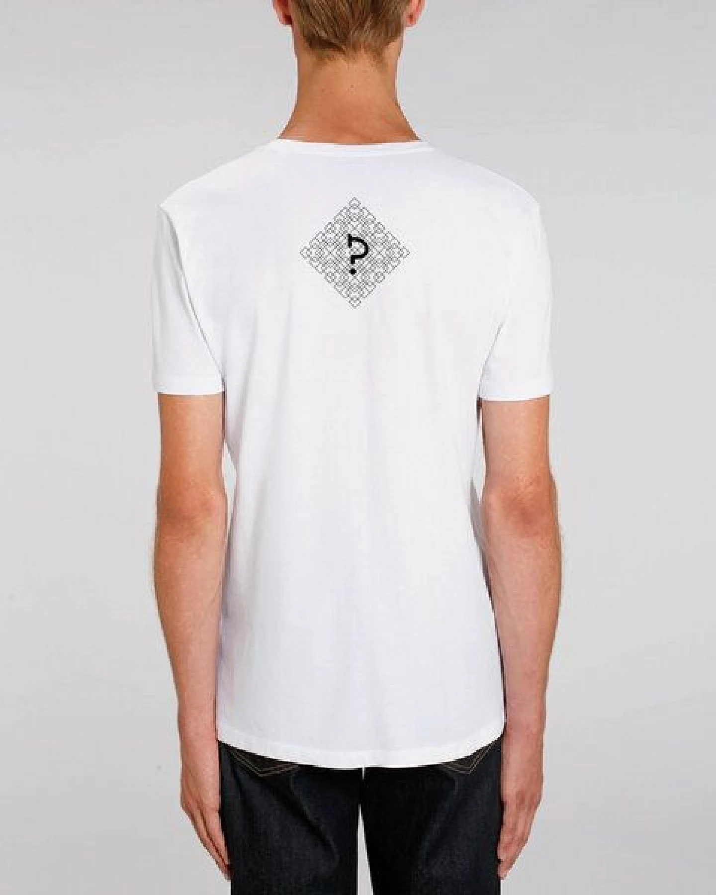 Human Family Bio Herren V-Neck T-Shirt "Geometric Questionmark" in 3 Farben – Ansicht 4