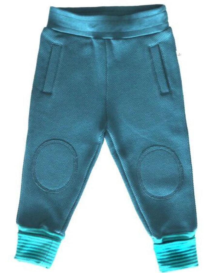 Leela Cotton Kinder Hose aus türkisem Piquestoff Bio-Baumwolle - 2848