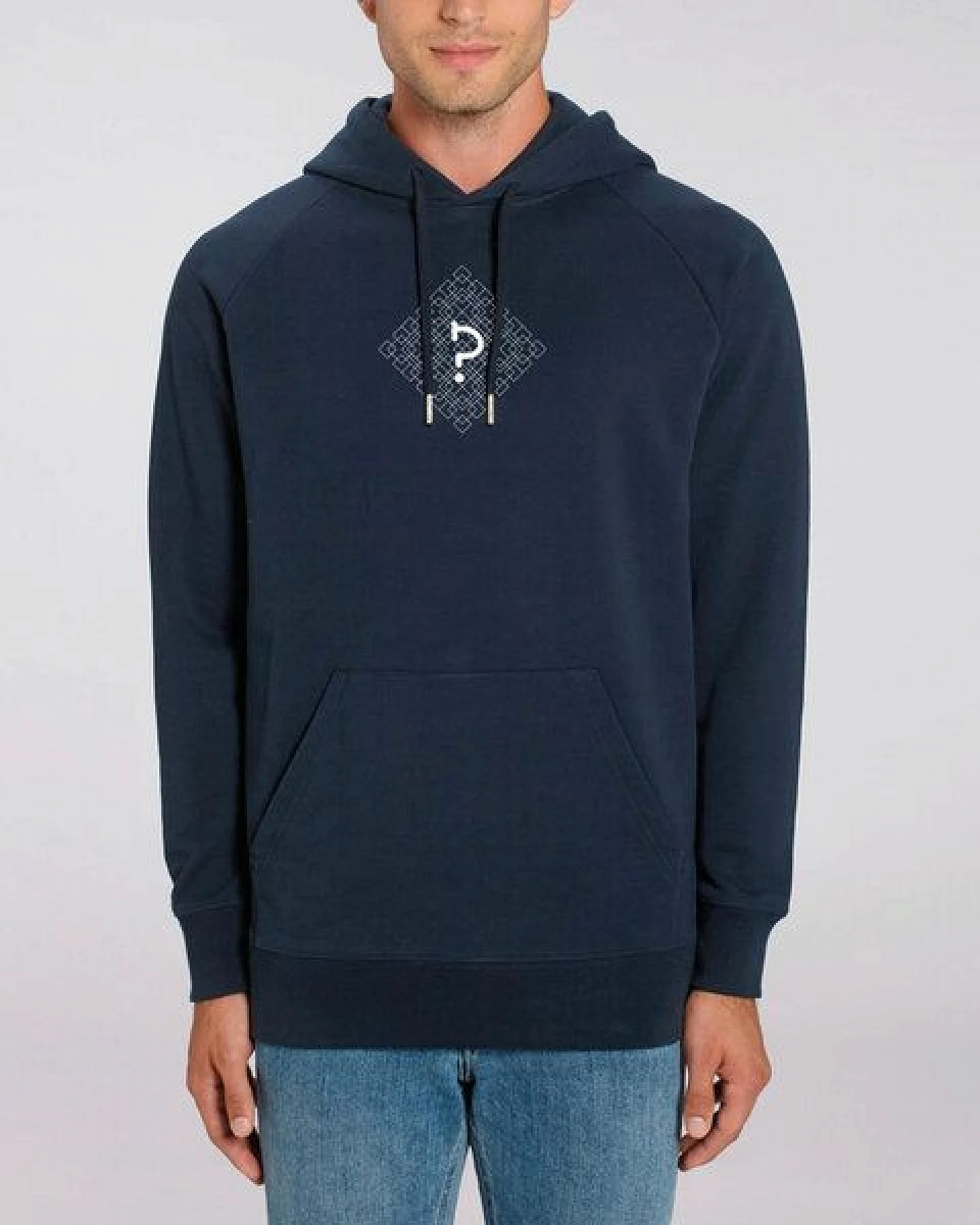 Human Family Bio Herren Hoodie "Reaper - Geometric Questionmark" in 5 Farben – Ansicht 2