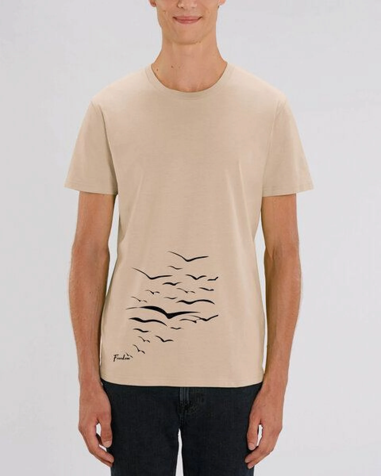 Human Family Bio Unisex T-Shirt "Create - Free Birds" in verschiedenen Farben aus Bio-Baumwolle – Ansicht 2
