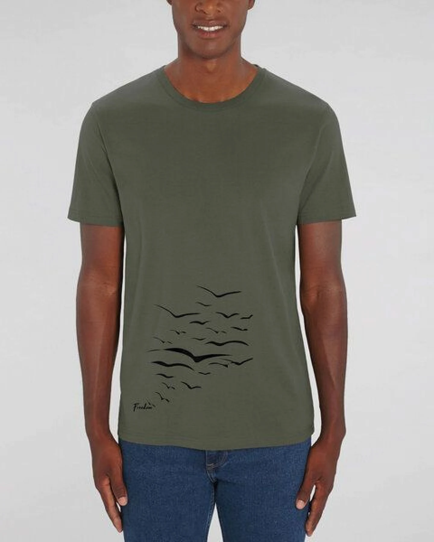 Human Family Bio Unisex T-Shirt "Create - Free Birds" in verschiedenen Farben aus Bio-Baumwolle – Ansicht 2