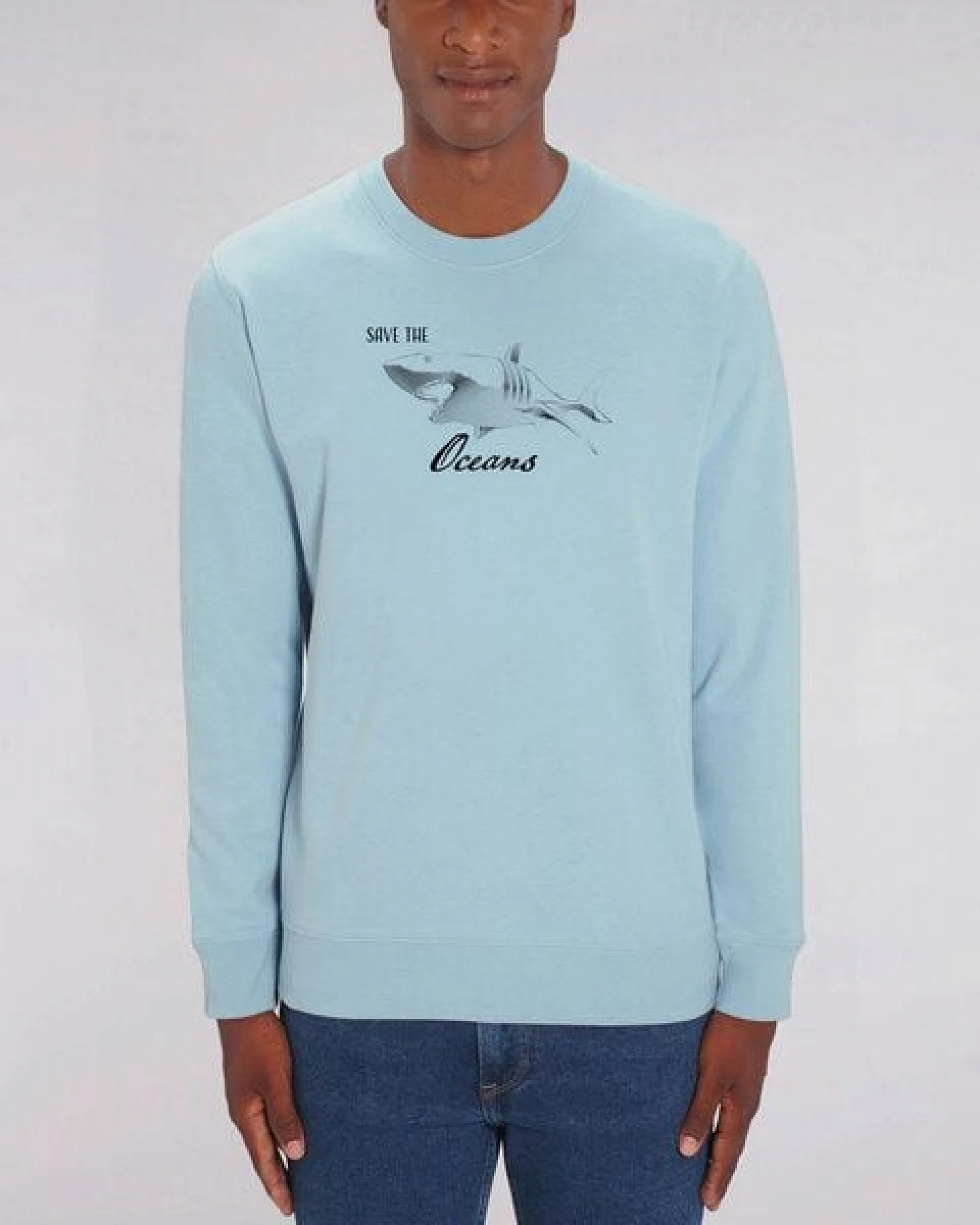 Human Family Bio Unisex Rundhals-Sweatshirt - "Switch - Save Oceans" in 3 Farben – Ansicht 4