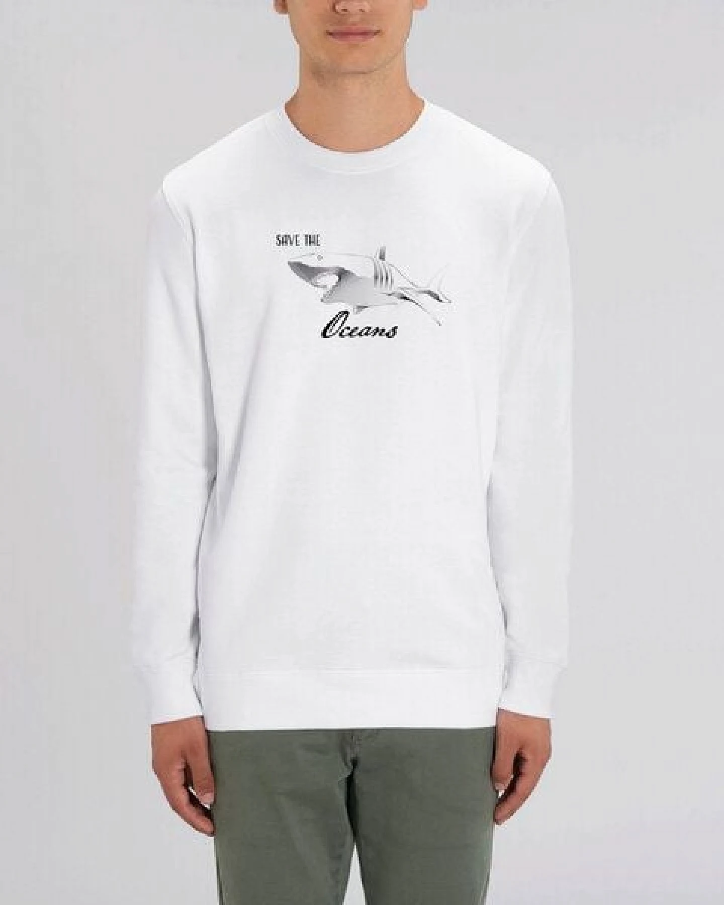 Human Family Bio Unisex Rundhals-Sweatshirt - "Switch - Save Oceans" in 3 Farben – Ansicht 3