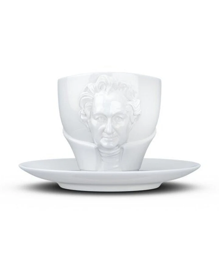 FIFTYEIGHT PRODUCTS TALENT Kaffeetasse „Johann Wolfgang von Goethe“ mit Unterteller (260 ml)