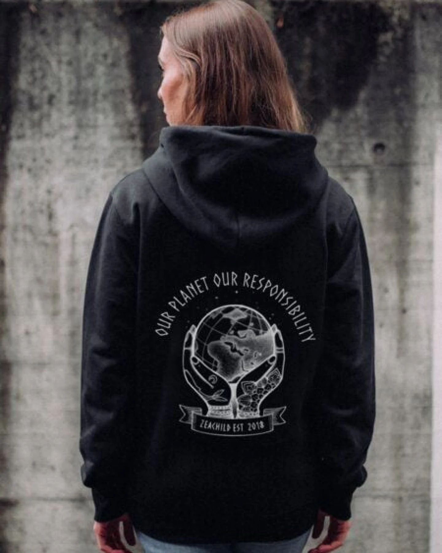 Zeachild Our Planet Zip Hoodie Unisex – Ansicht 2