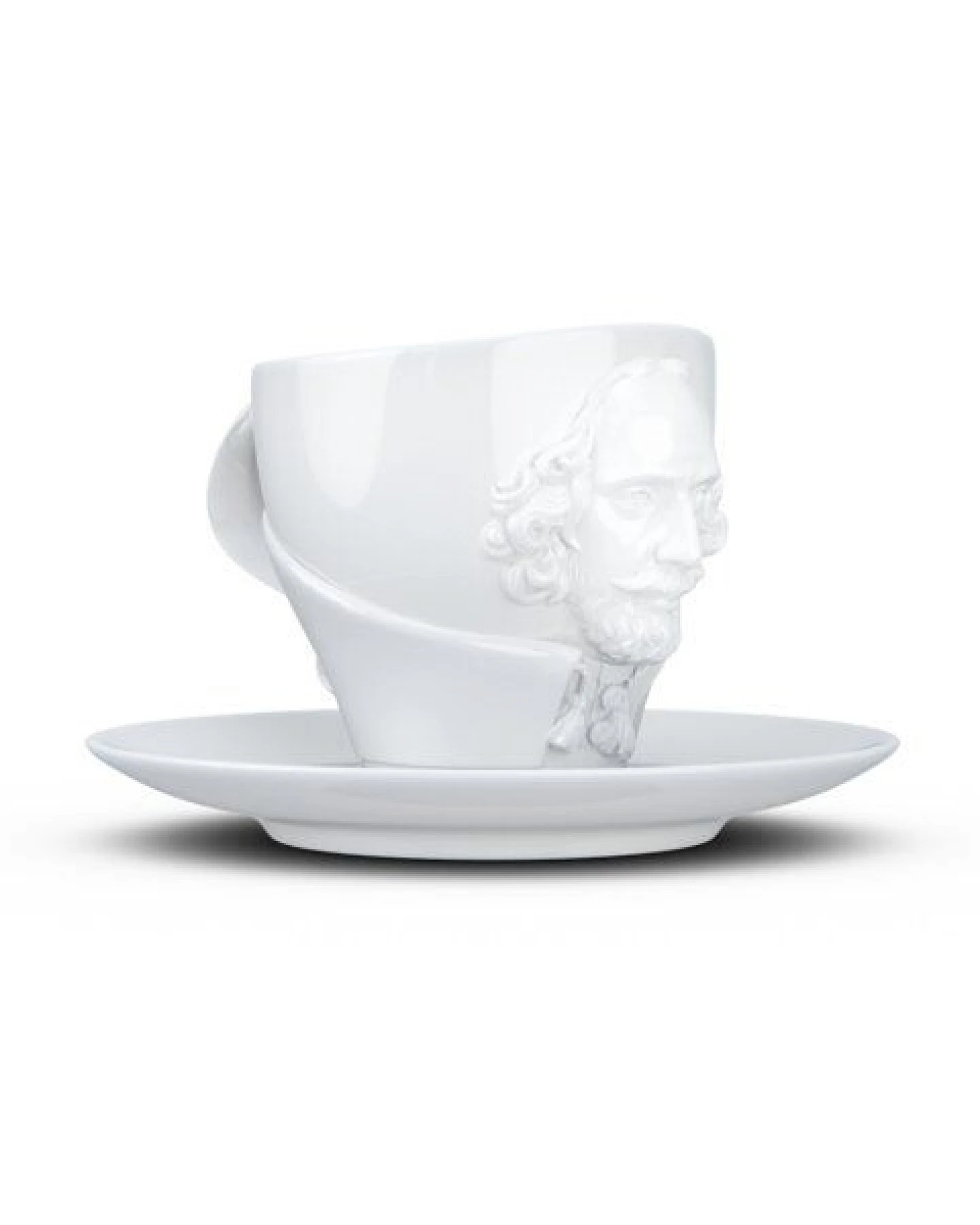 FIFTYEIGHT PRODUCTS Talent Tasse mit Henkel und Unterteller Shakespeare – Ansicht 2