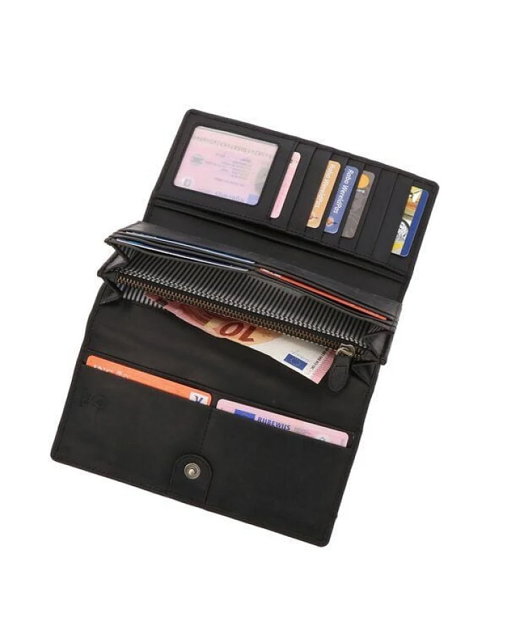 MoreThanHip Damen RFID Portemonnaie Brieftasche Ökoleder - Derby