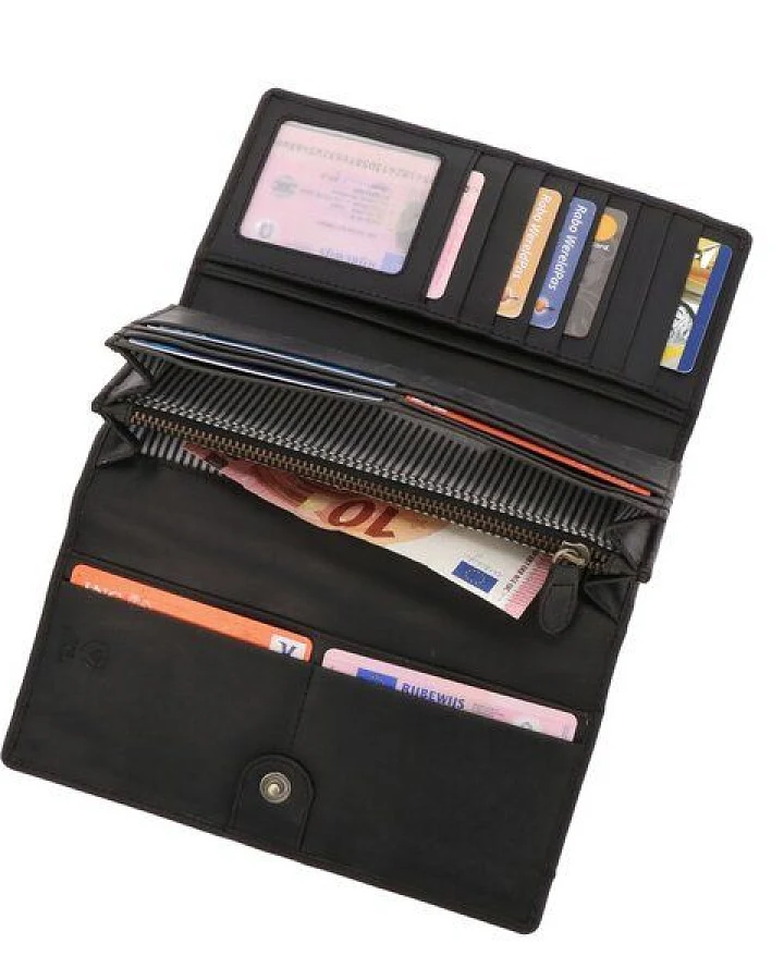 MoreThanHip Damen RFID Portemonnaie Brieftasche Ökoleder - Derby