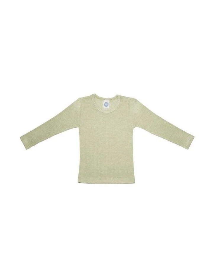 Cosilana Bio-Langarmshirt in Rippstruktur aus Seide/Wolle/Baumwolle