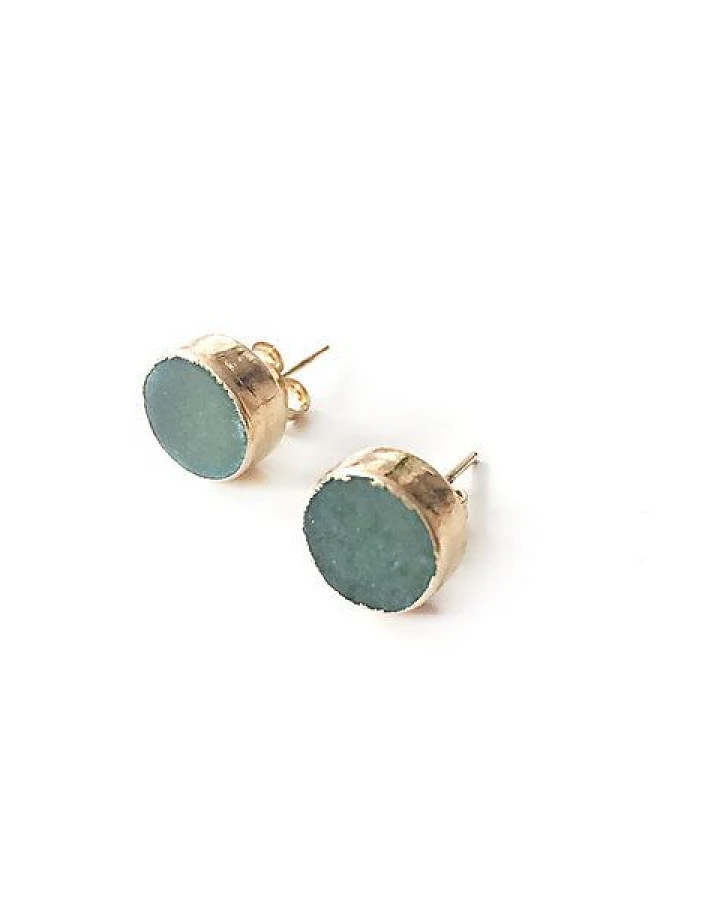 Aventurin Ohrstecker vergoldet von Crystal and Sage