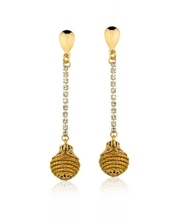 Aline Celi Ohrringe Yolanda Swarovski Bio aus Golden Grass