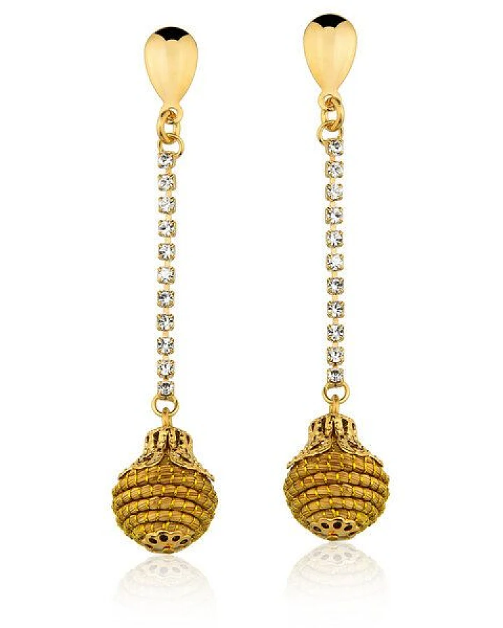 Aline Celi Ohrringe Yolanda Swarovski Bio aus Golden Grass