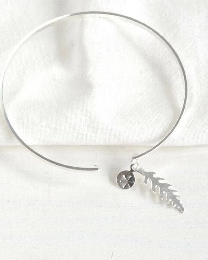 renna deluxe Edelfarn Armreif in Silber mit Farn-Blatt