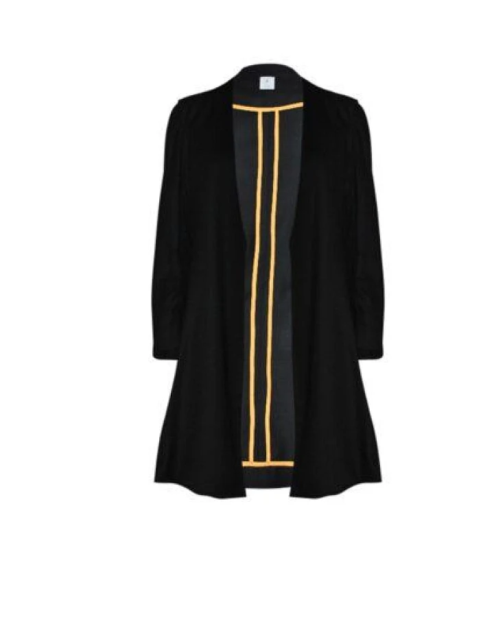 Yuna Miray Eleganter Gehrock/Mantel aus kbt Merinowolle "Coat" schwarz/anthrazit