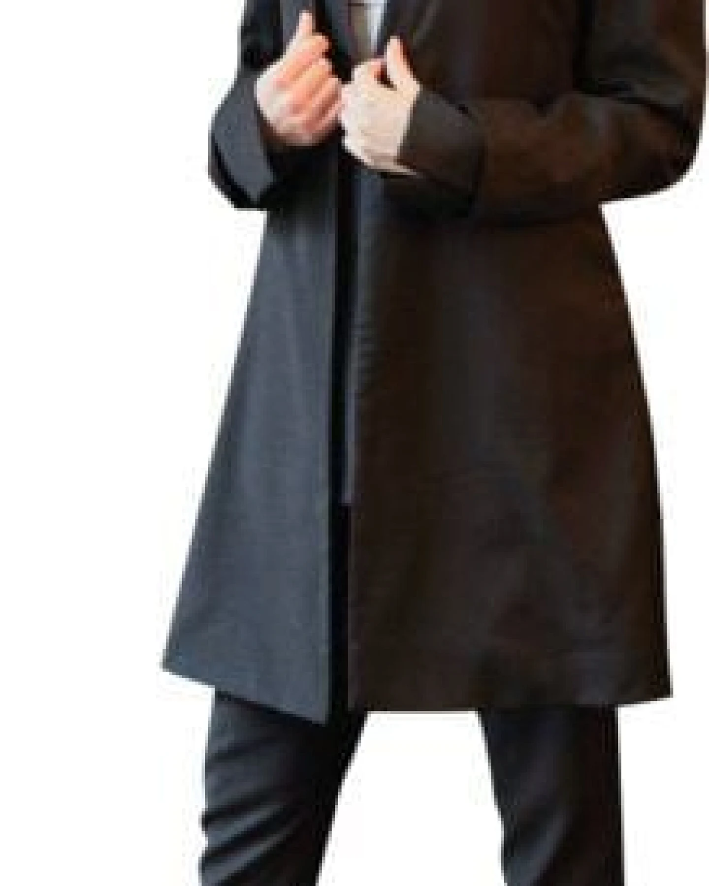 Yuna Miray Eleganter Gehrock/Mantel aus kbt Merinowolle "Coat" schwarz/anthrazit – Ansicht 2