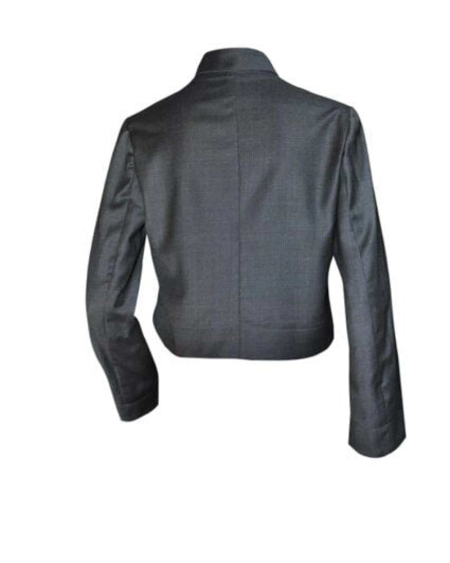 Yuna Miray taillierte Jacke, asymetrisch geschnitten, aus 100% kbt Merinowolle "The Jacket" in schwarz & anthra – Ansicht 3