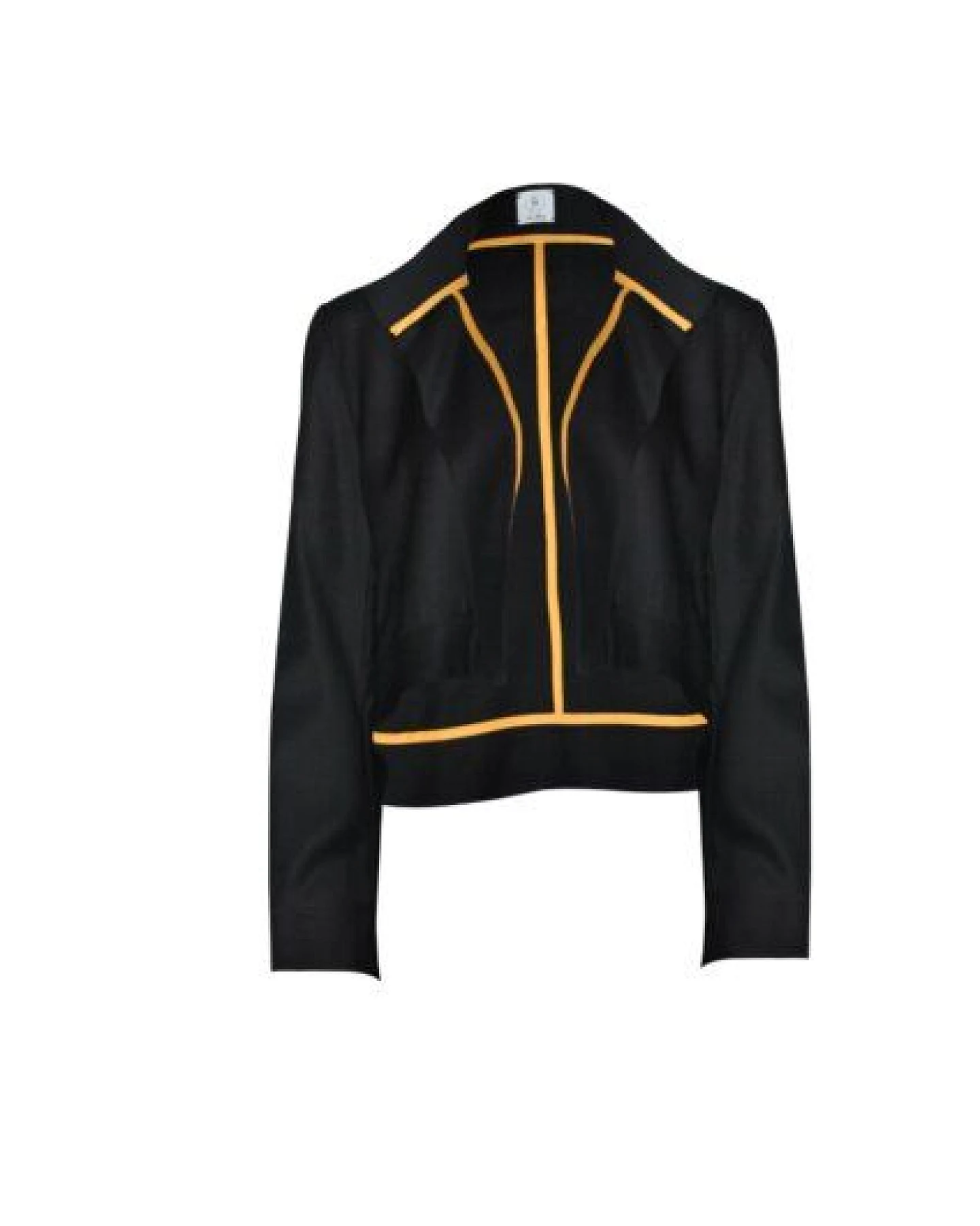 Yuna Miray taillierte Jacke, asymetrisch geschnitten, aus 100% kbt Merinowolle "The Jacket" in schwarz & anthra – Ansicht 2