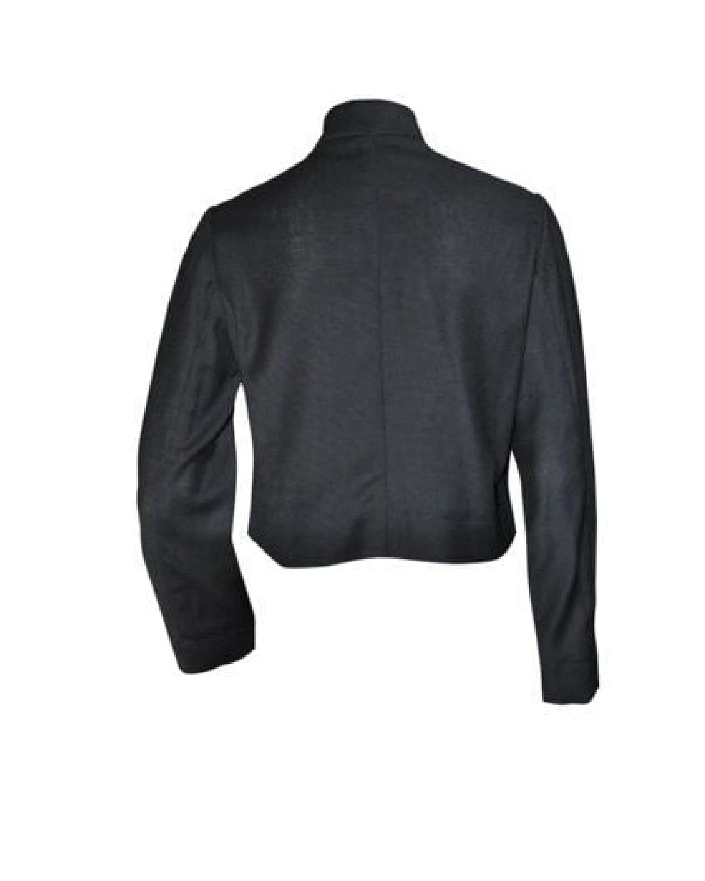 Yuna Miray taillierte Jacke, asymetrisch geschnitten, aus 100% kbt Merinowolle "The Jacket" in schwarz & anthra – Ansicht 3