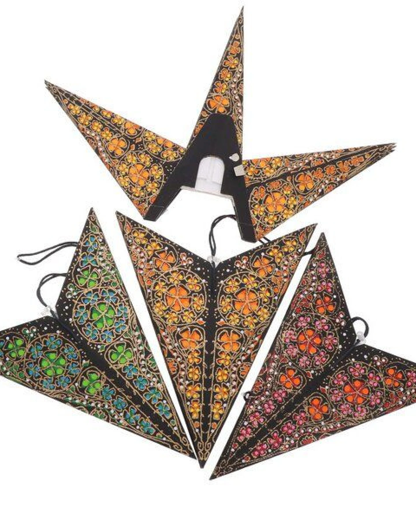 MoreThanHip Weihnachtsstern aus Papier Ø60 cm - inkl. Beleuchtungsset - Jaipur – Ansicht 2