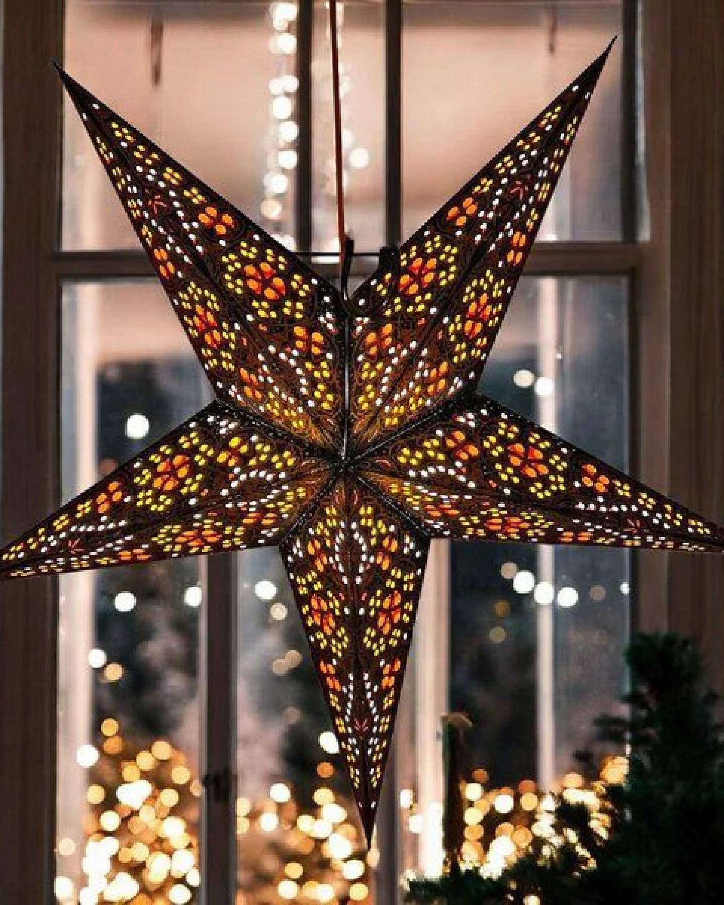 MoreThanHip Weihnachtsstern aus Papier Ø60 cm - inkl. Beleuchtungsset - Jaipur – Ansicht 4