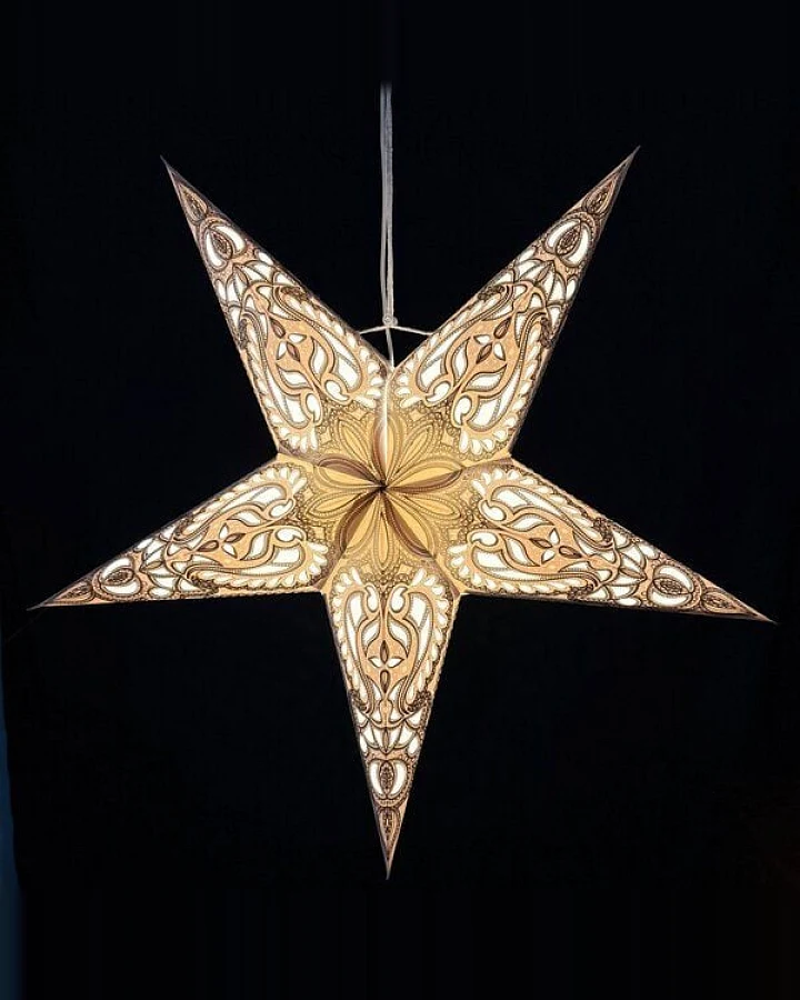 MoreThanHip Weihnachtsstern aus Papier Ø60 cm - inkl. Beleuchtungsset - Ganesha
