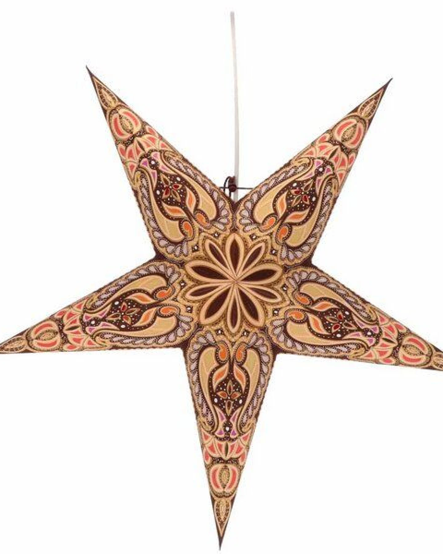 MoreThanHip Weihnachtsstern aus Papier Ø60 cm - inkl. Beleuchtungsset - Ganesha – Ansicht 3