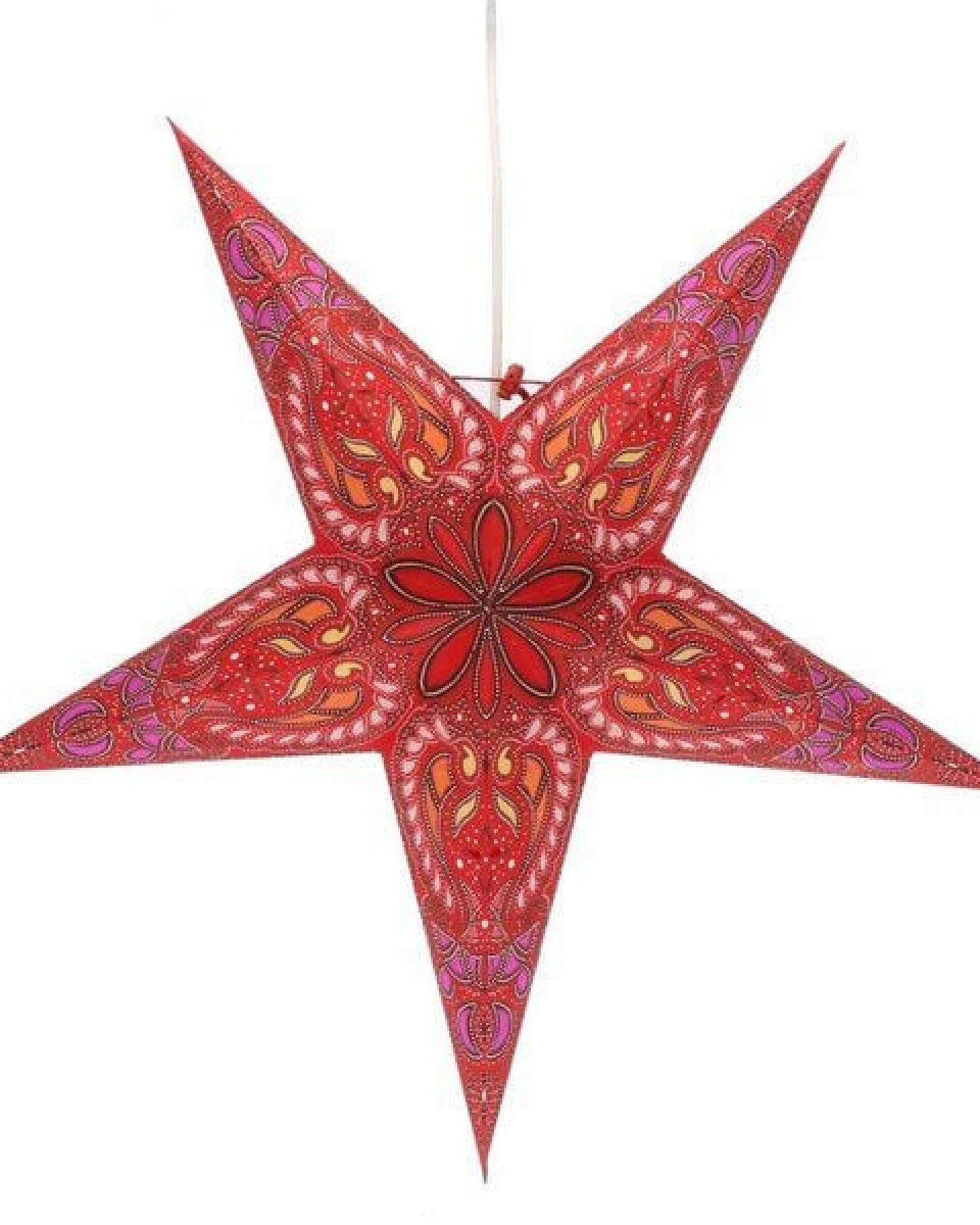 MoreThanHip Weihnachtsstern aus Papier Ø60 cm - inkl. Beleuchtungsset - Ganesha – Ansicht 4