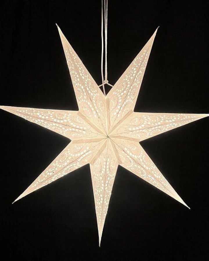 MoreThanHip Weihnachtsstern aus Papier Ø60 cm - inkl. Beleuchtungsset - Sumana