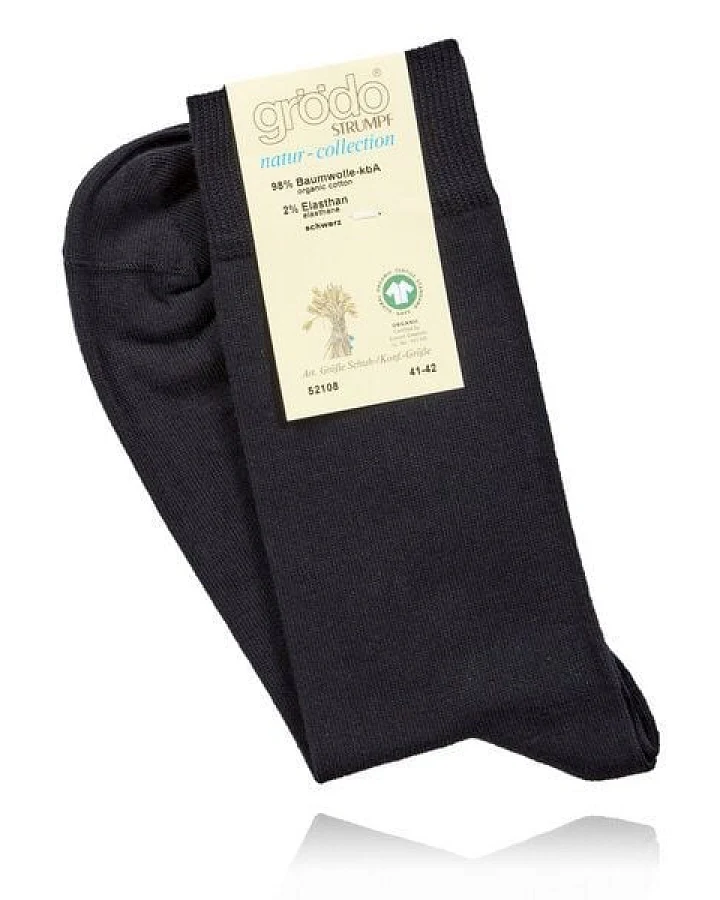 grödo schwarze Herrensocken (3er Pack)