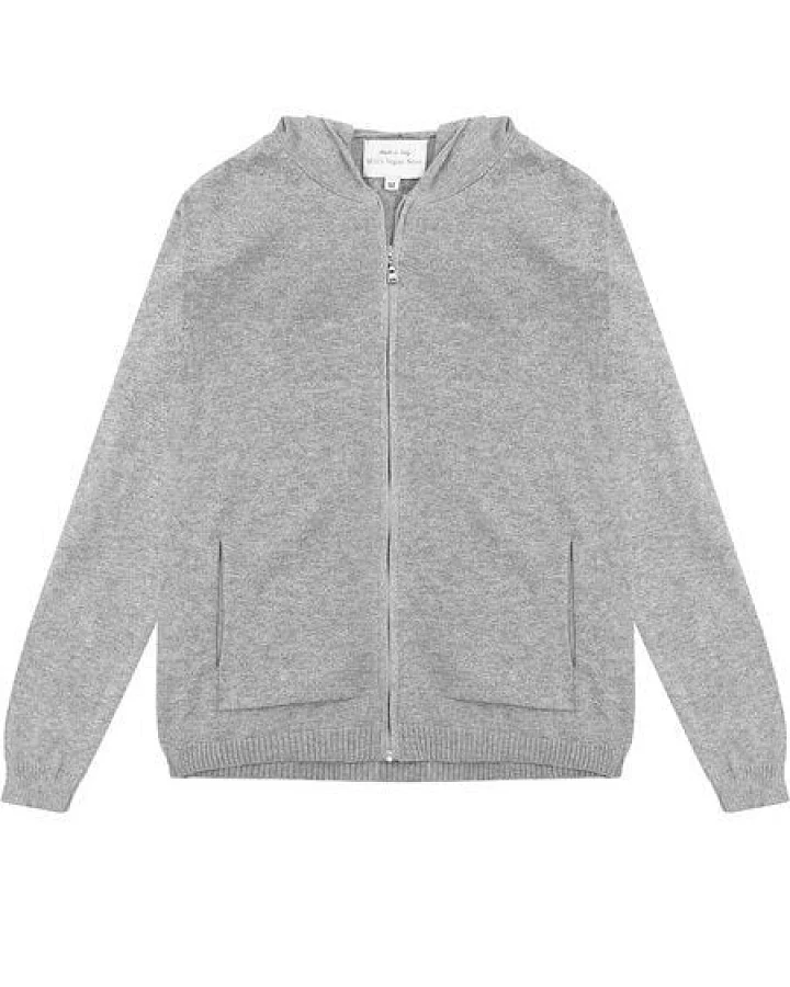 Will's Vegan Shop Lounge Knit Hoodie grau stricken Damen
