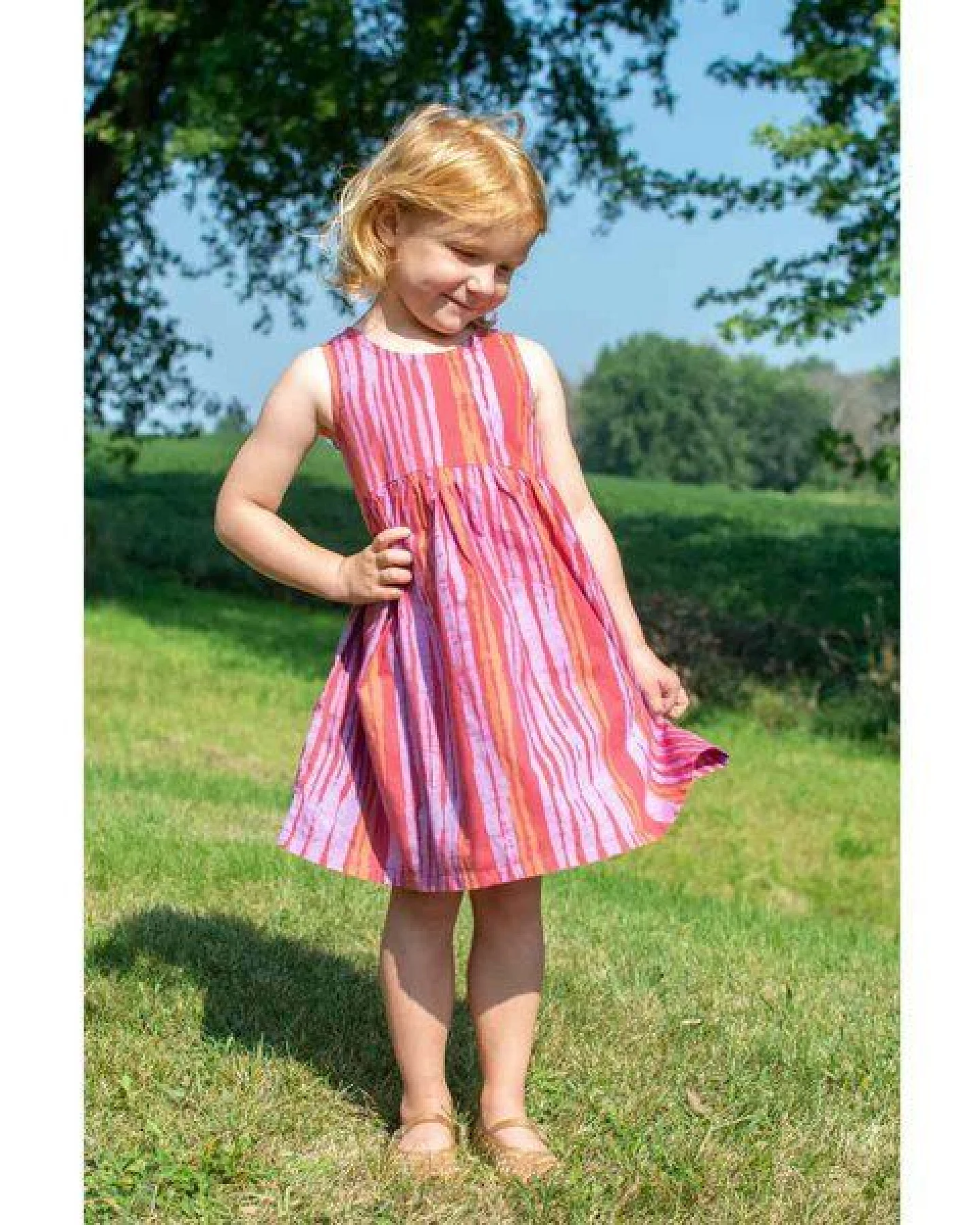 Global Mamas Bio Kleid Girls - SUNDRESS - Sahara – Ansicht 2