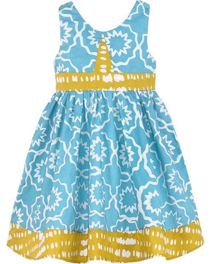 Global Mamas Bio Twirl Kleid - Chroma - Himmelblau